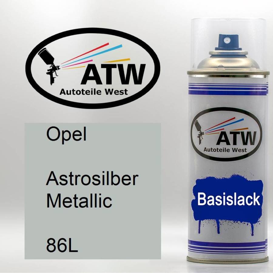 Opel, Astrosilber Metallic, 86L: 400ml Sprühdose, von ATW Autoteile West.